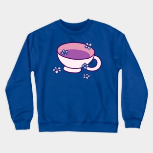 Purple Flower Tea Crewneck Sweatshirt